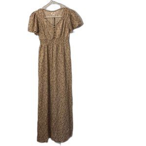 Japna Animal Print Dress Brown Women Size XS